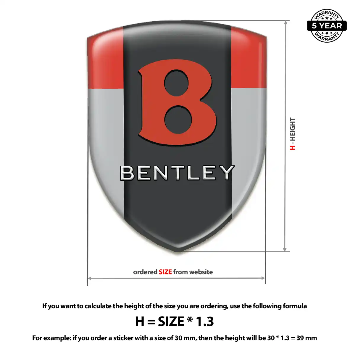 Bentley 3D Logo Sticker Resin Elite