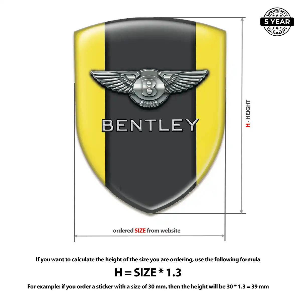 Bentley 3D Logo Sticker Signature Grade