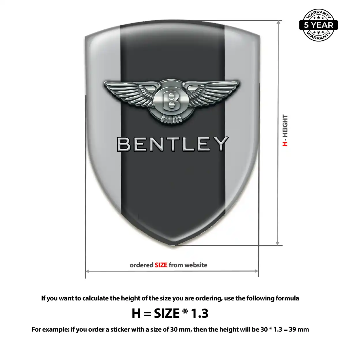 Bentley 3D Logo Sticker Sleek Style