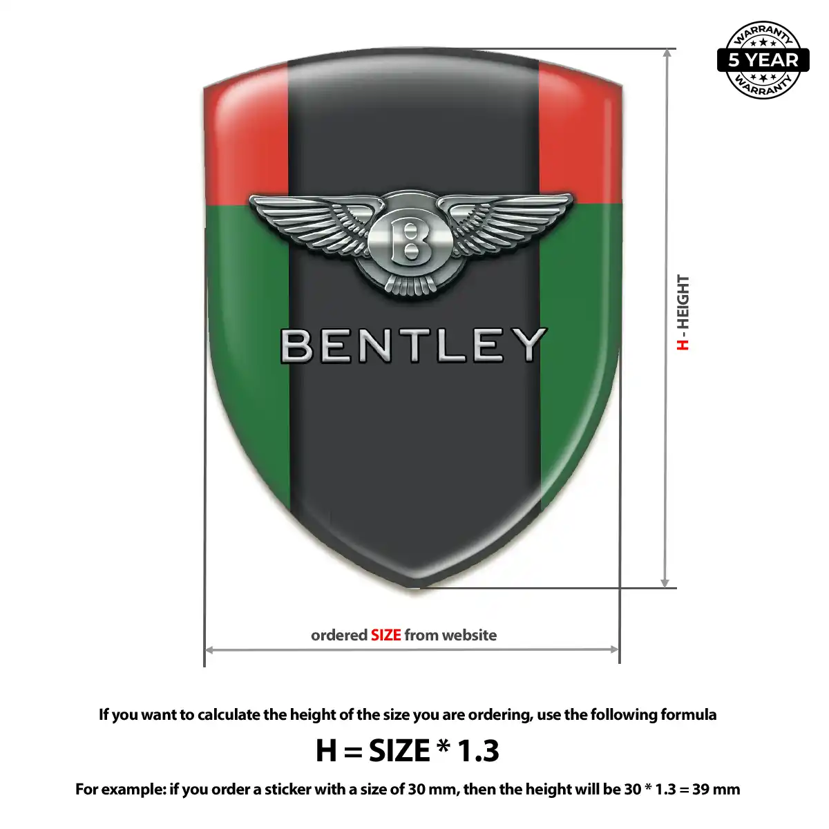 Bentley 3D Logo Sticker Sport Tuning