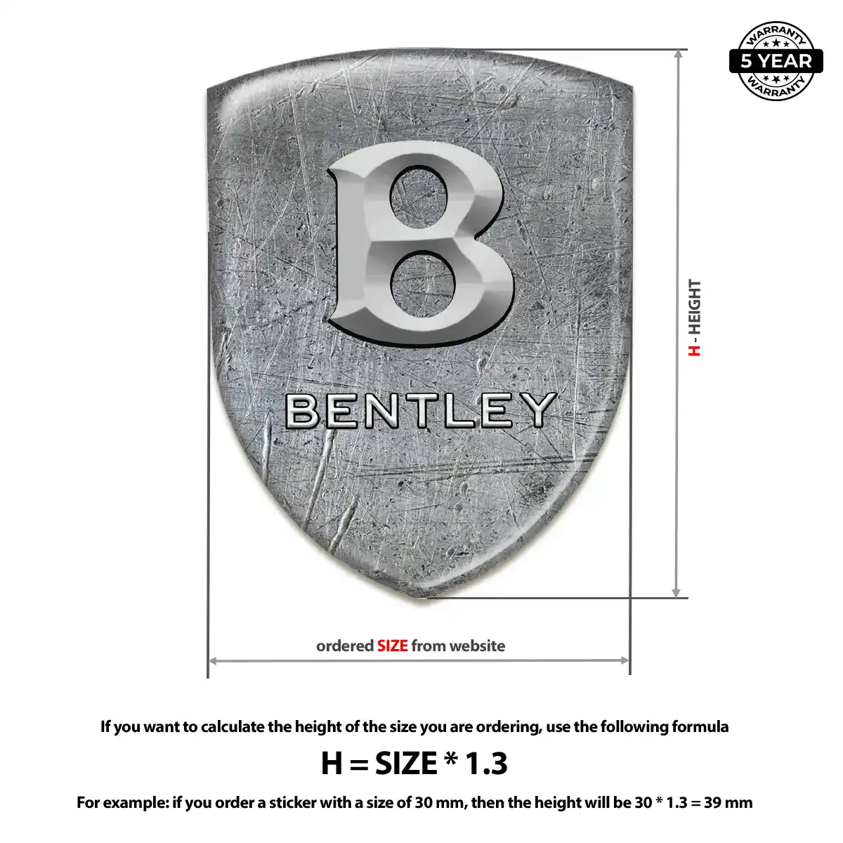 Bentley 3D Logo Sticker Street Tuning