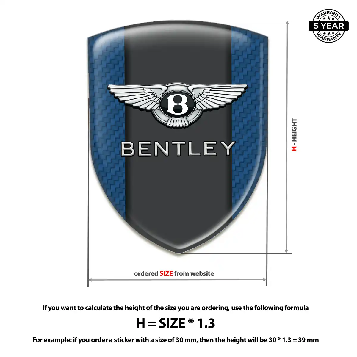 Bentley 3D Logo Sticker Superior Craft