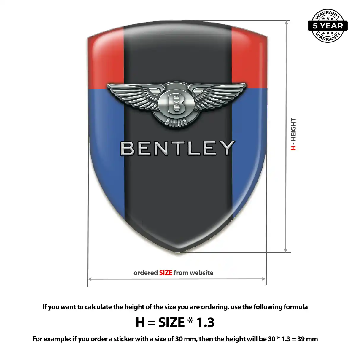 Bentley 3D Resin Sticker Auto Tuning