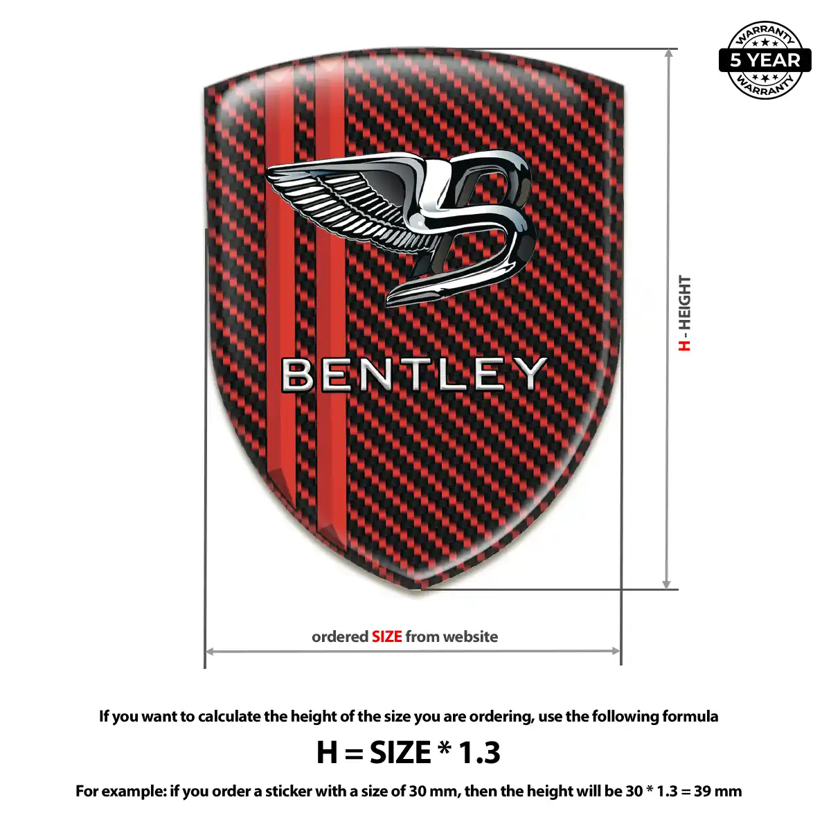 Bentley 3D Resin Sticker Elite Edition