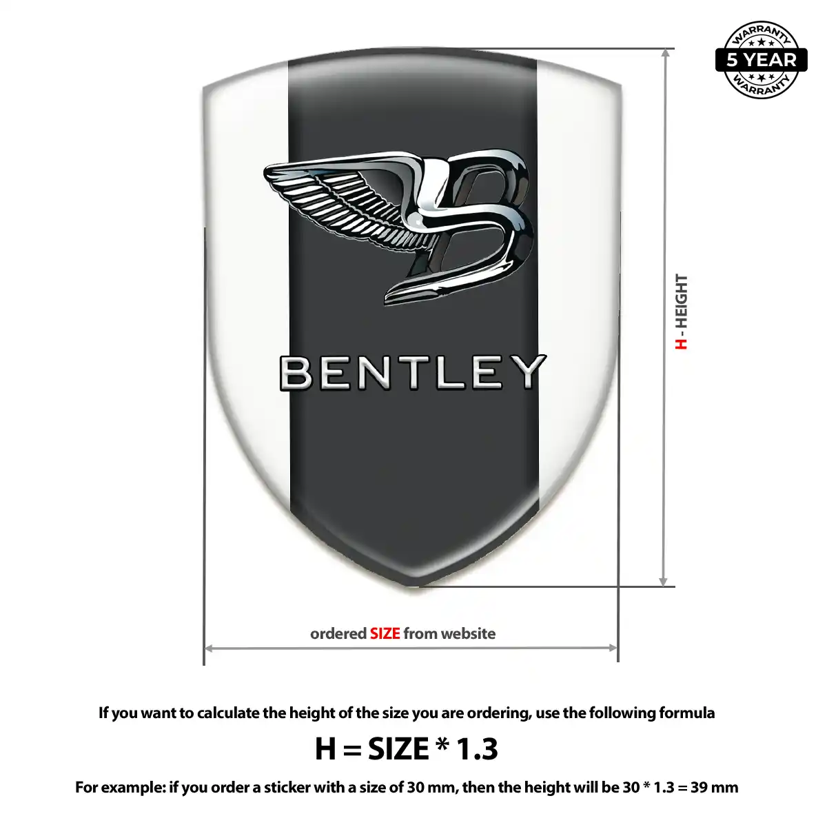 Bentley 3D Resin Sticker Elite Finish