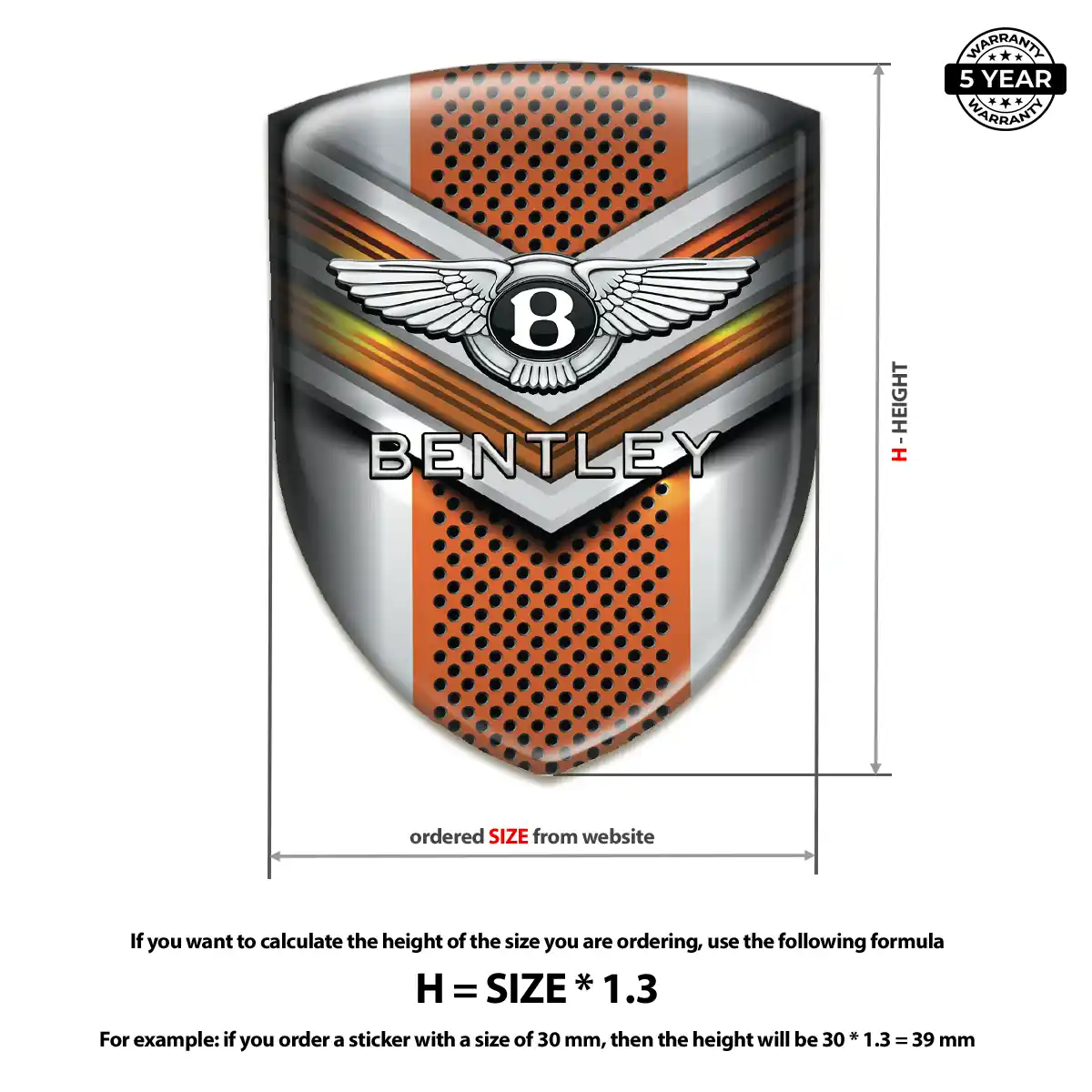 Bentley 3D Resin Sticker Exterior Luxe