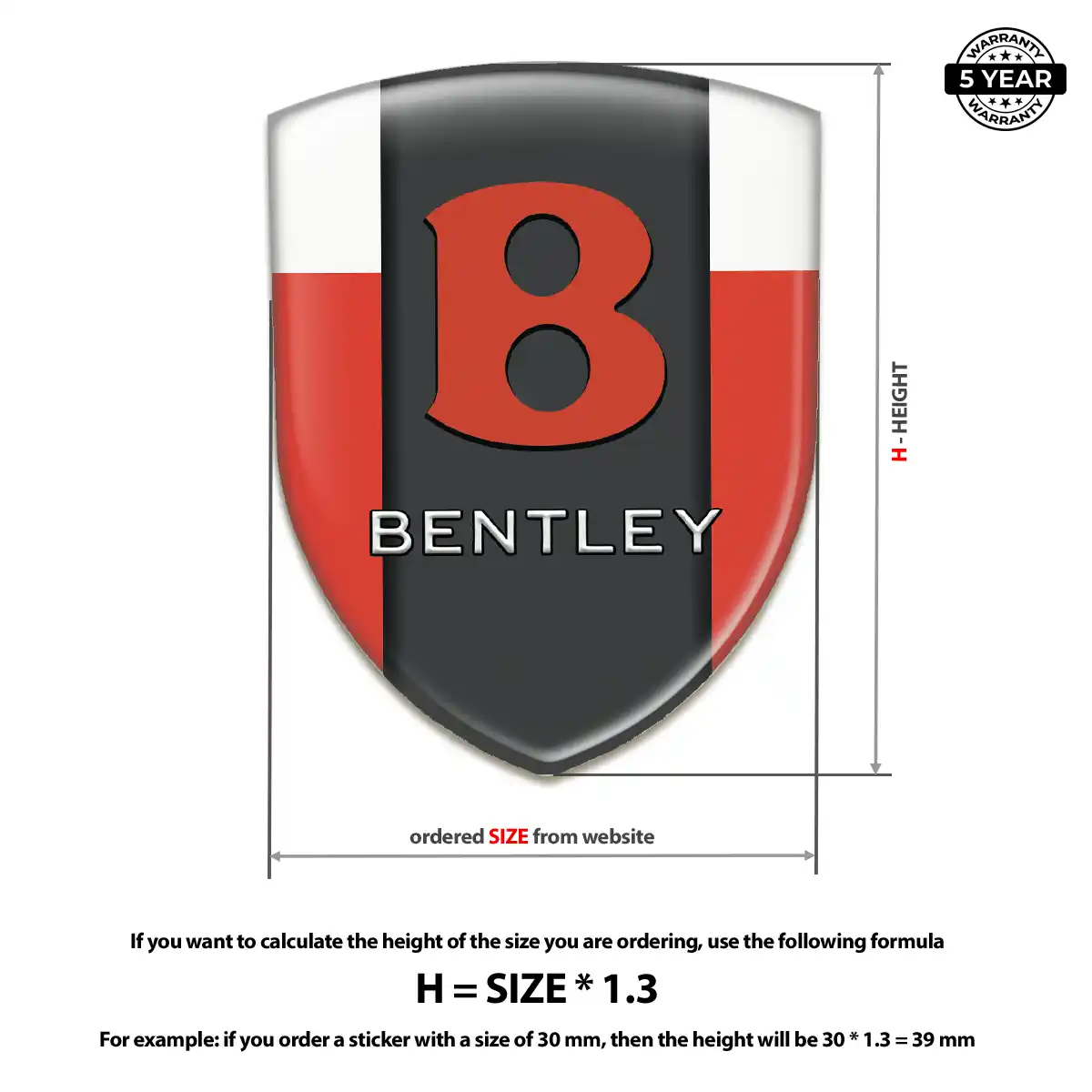 Bentley 3D Resin Sticker Interior Elegance