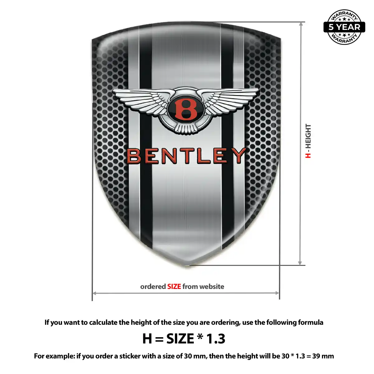 Bentley 3D Resin Sticker Noble Edition