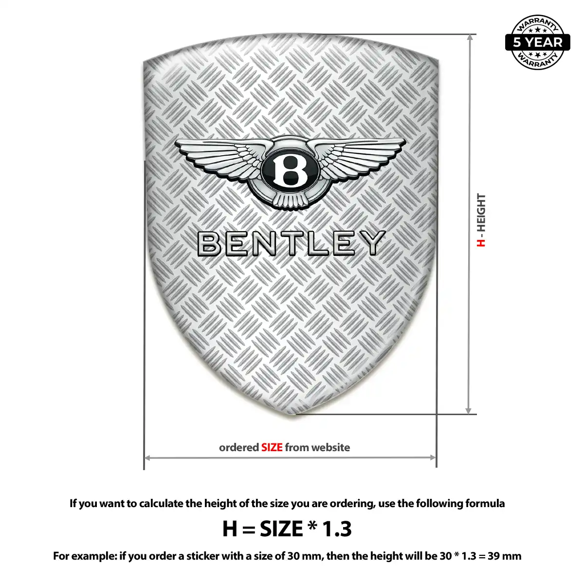 Bentley 3D Resin Sticker Opulent Line
