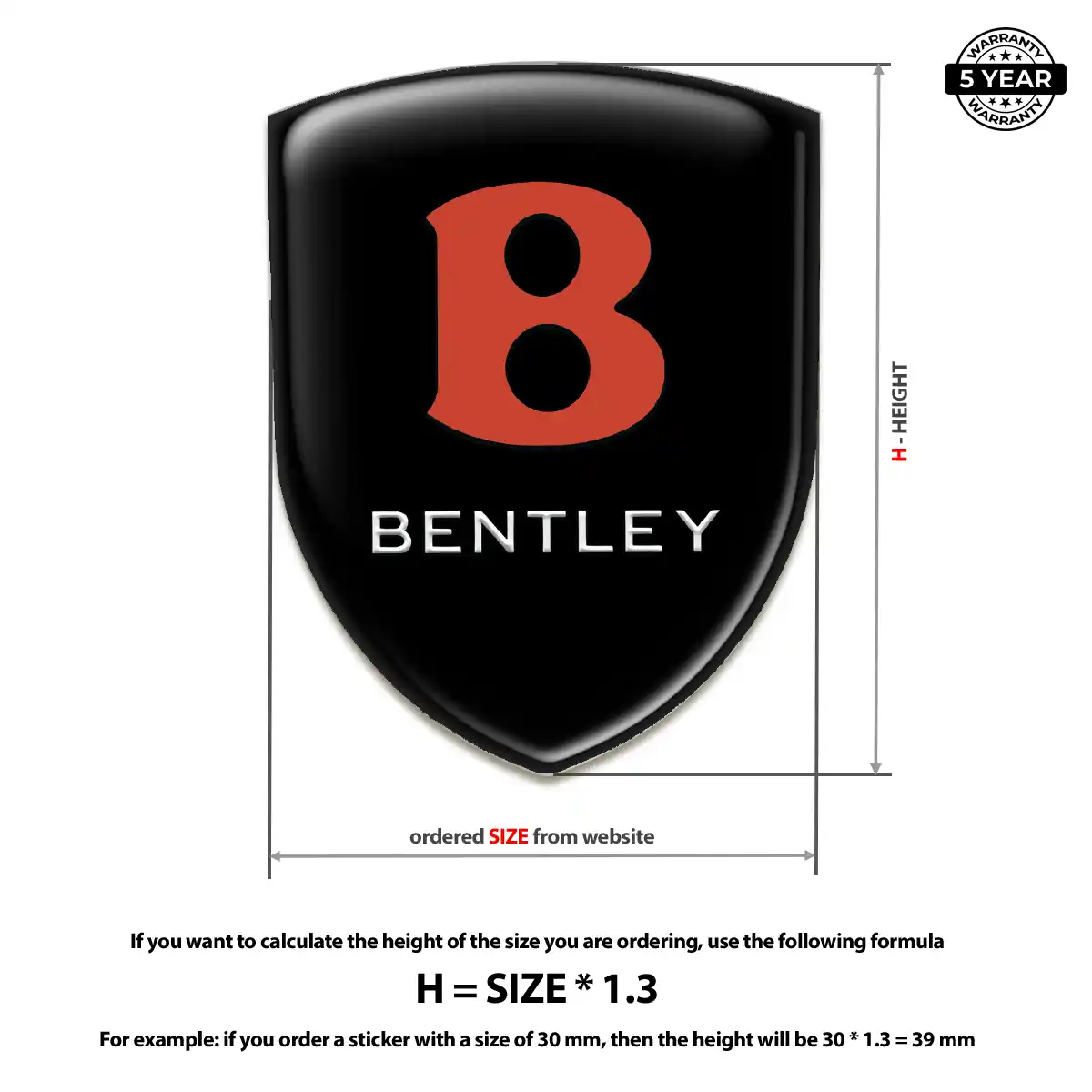 Bentley 3D Resin Sticker Outer Style