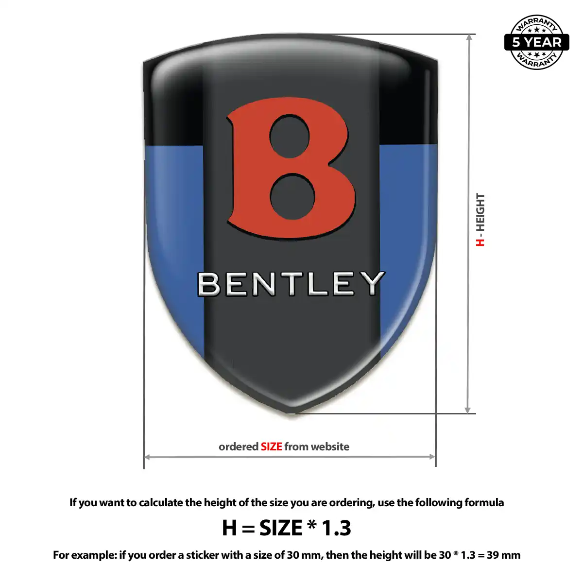 Bentley 3D Resin Sticker Prestige Line