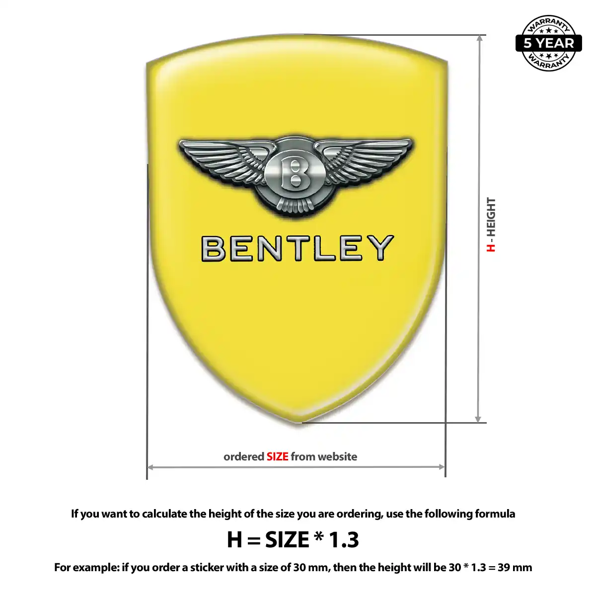 Bentley 3D Resin Sticker Prime Quality