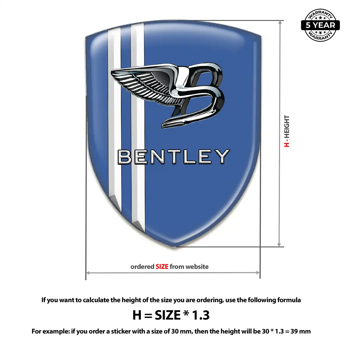Bentley 3D Resin Sticker Refined Design