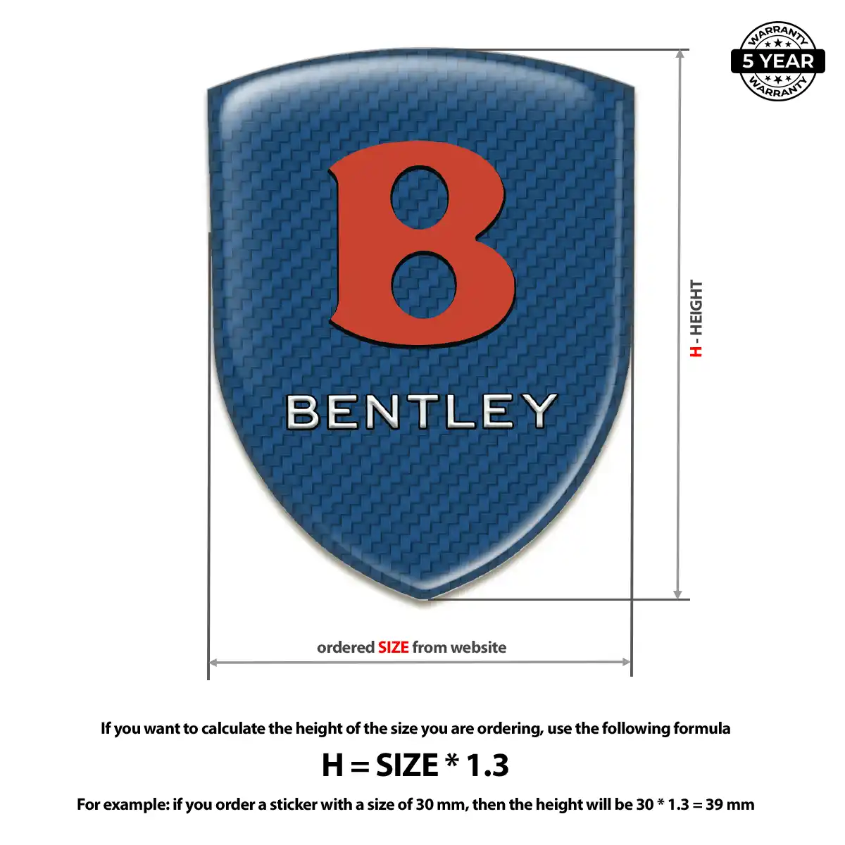 Bentley 3D Resin Sticker Resin Elite