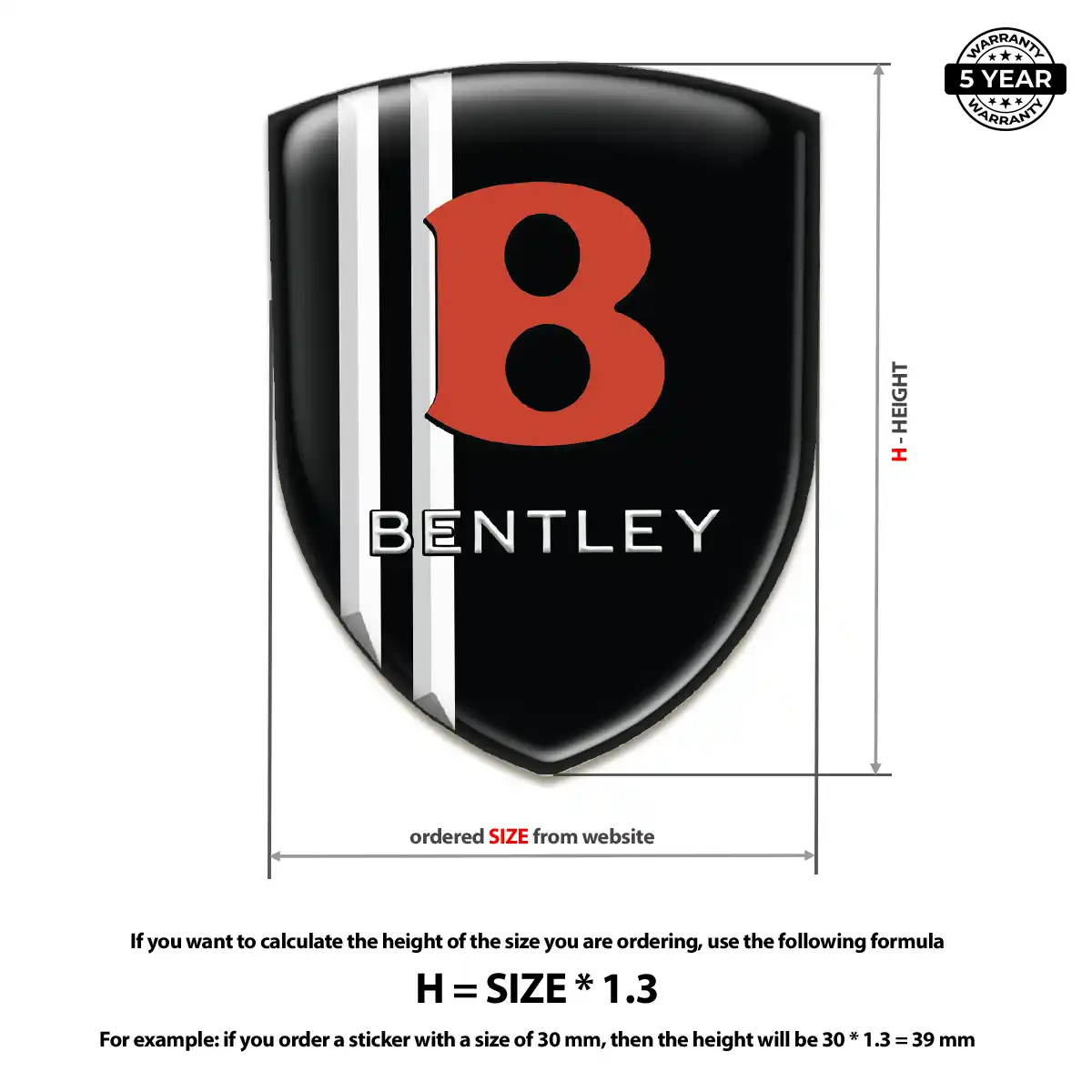 Bentley 3D Resin Sticker Signature Grade