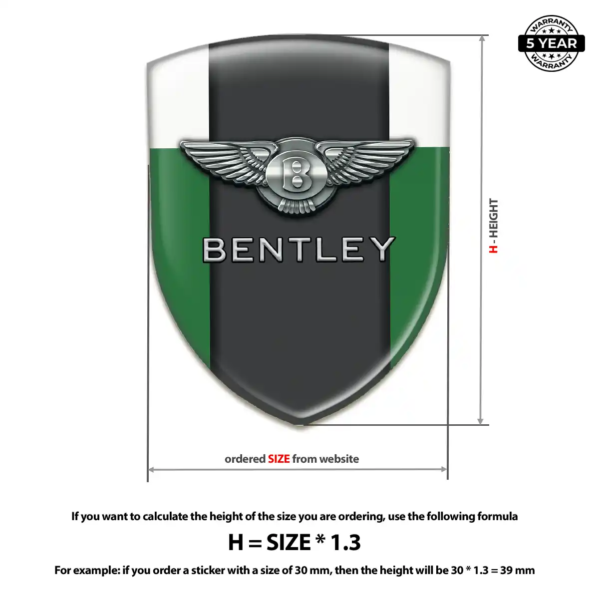 Bentley 3D Resin Sticker Street Tuning