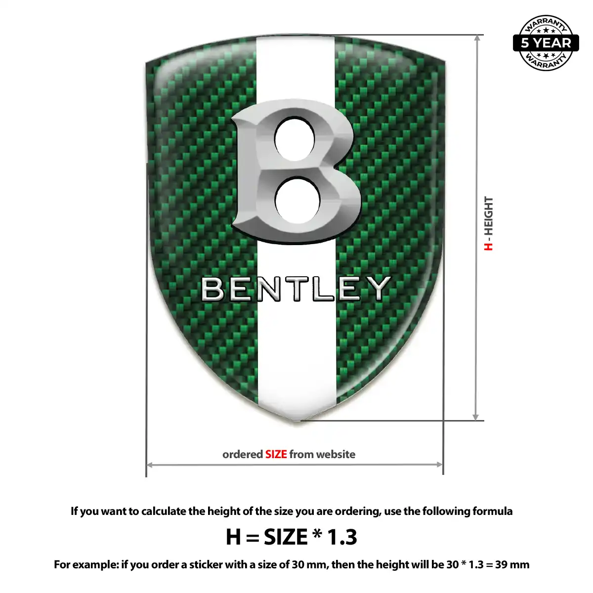 Bentley 3D Resin Sticker Superior Craft