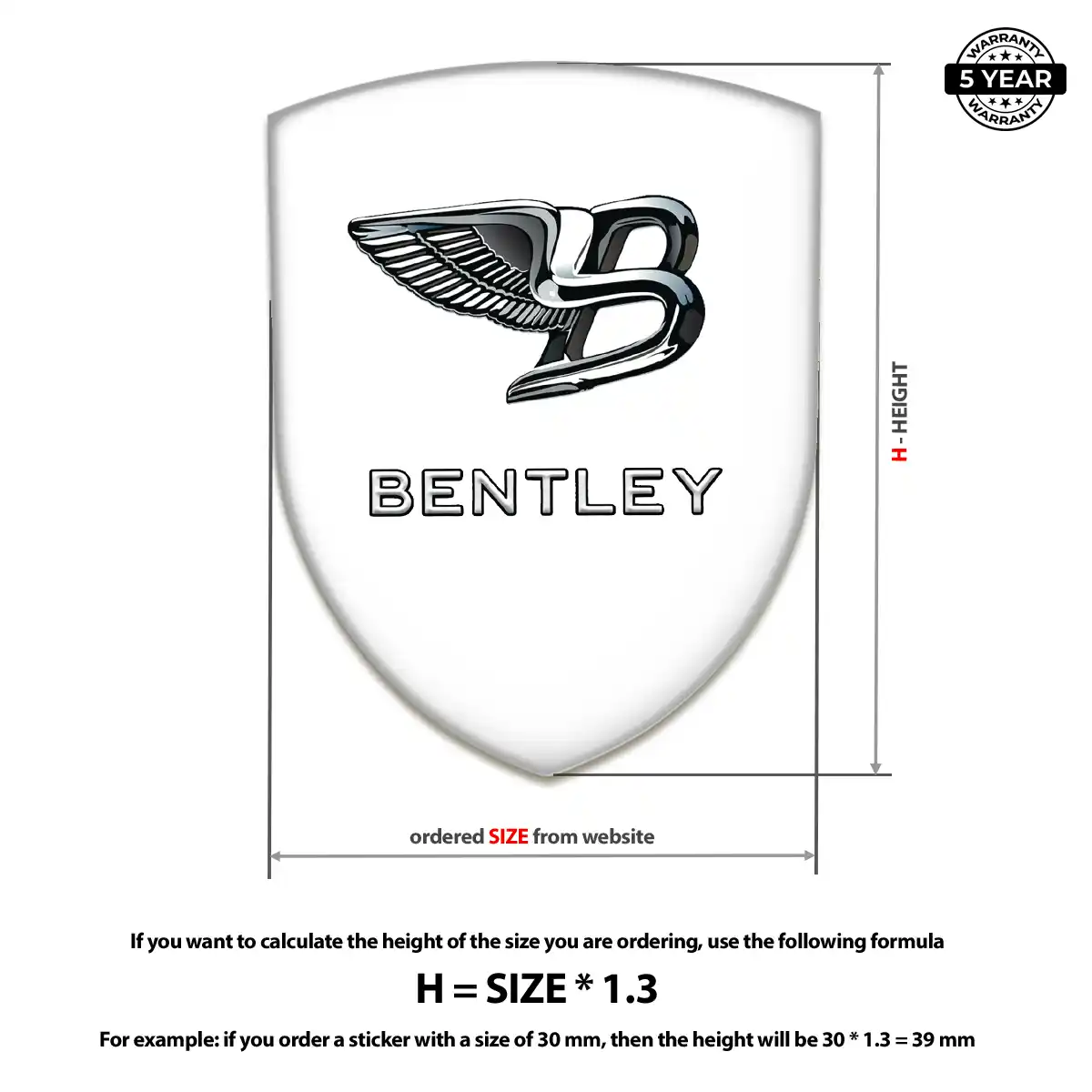 Bentley Automotive Emblem Sticker Elite Finish