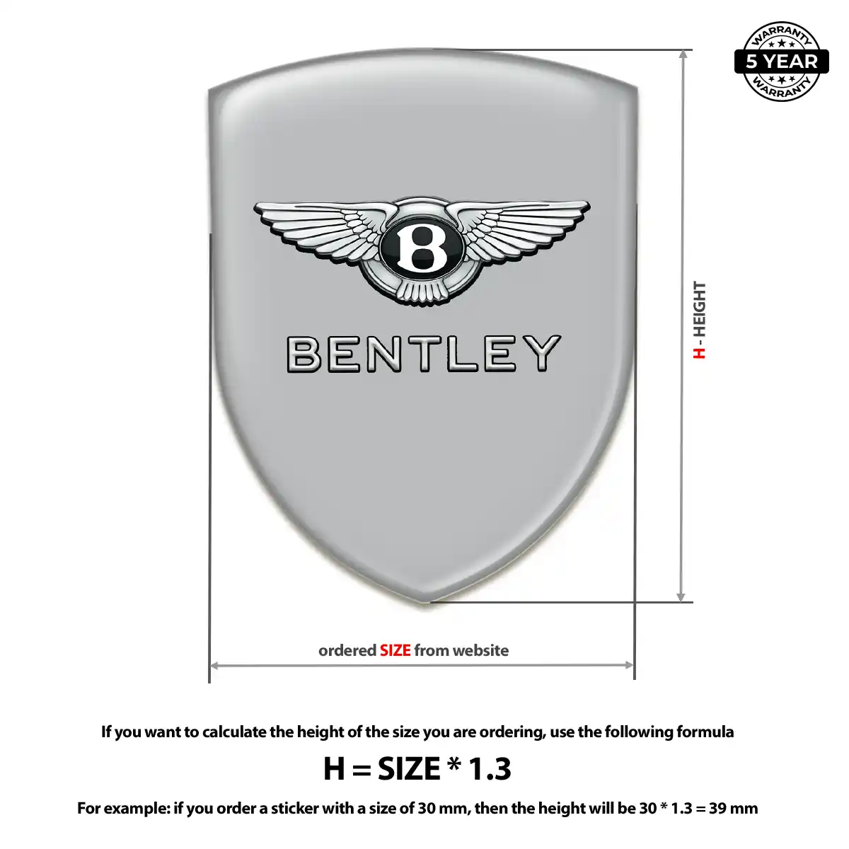 Bentley Automotive Emblem Sticker Exclusive Series