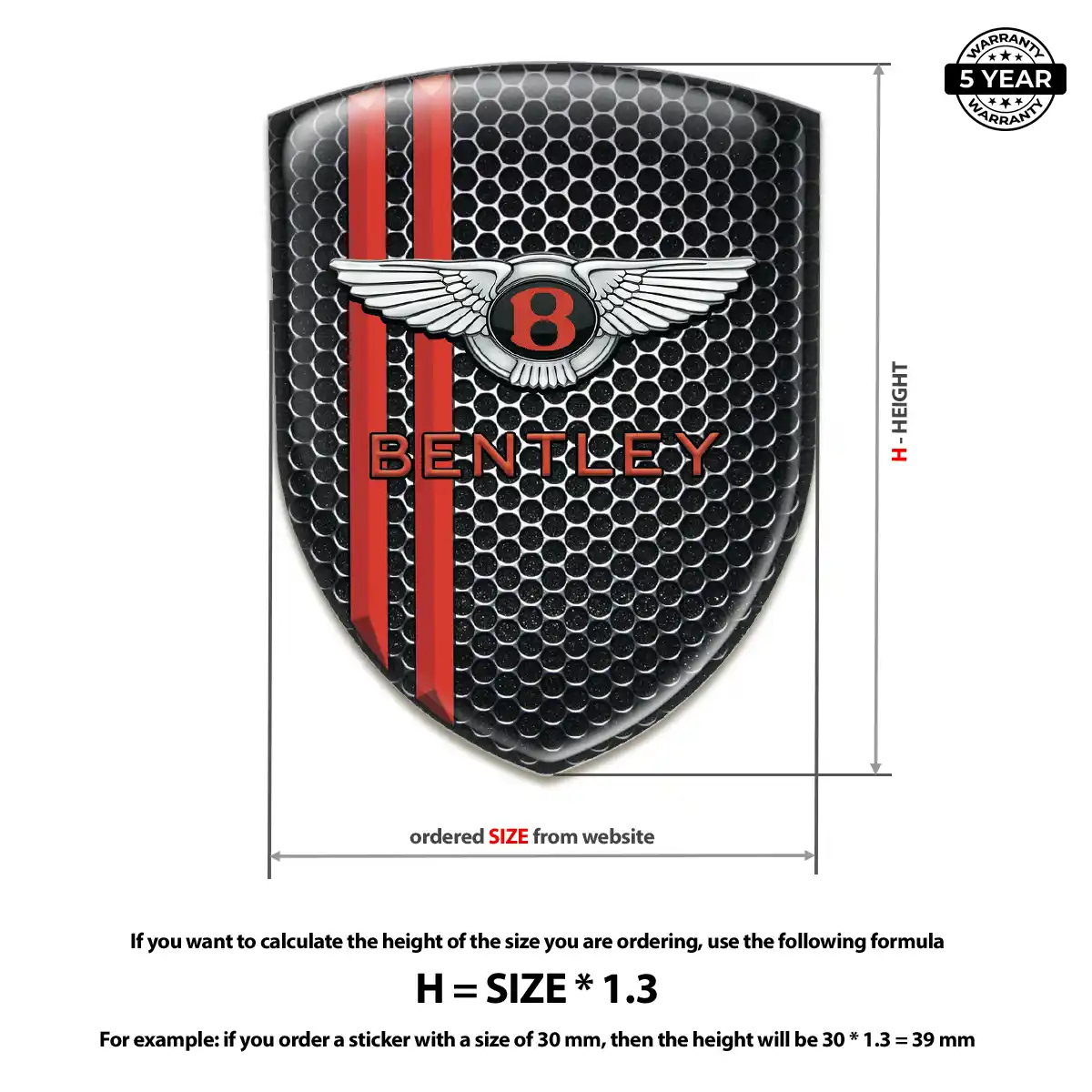 Bentley Automotive Emblem Sticker Exterior Luxe