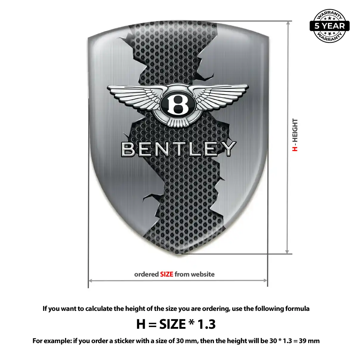 Bentley Automotive Emblem Sticker Opulent Line