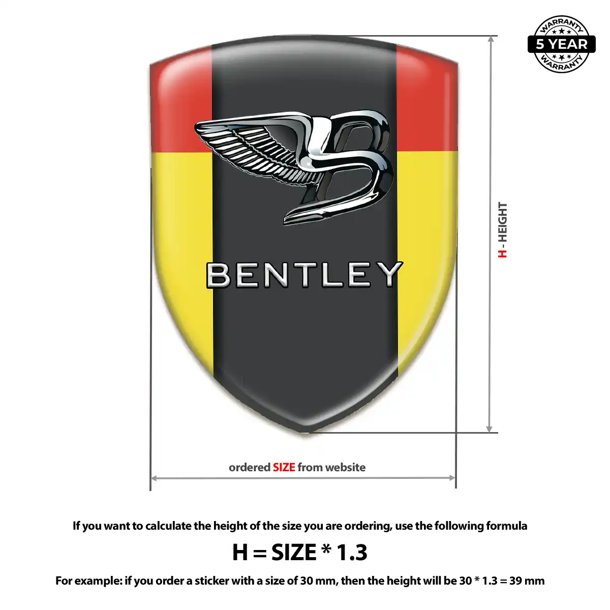 Bentley Automotive Emblem Sticker Outer Style