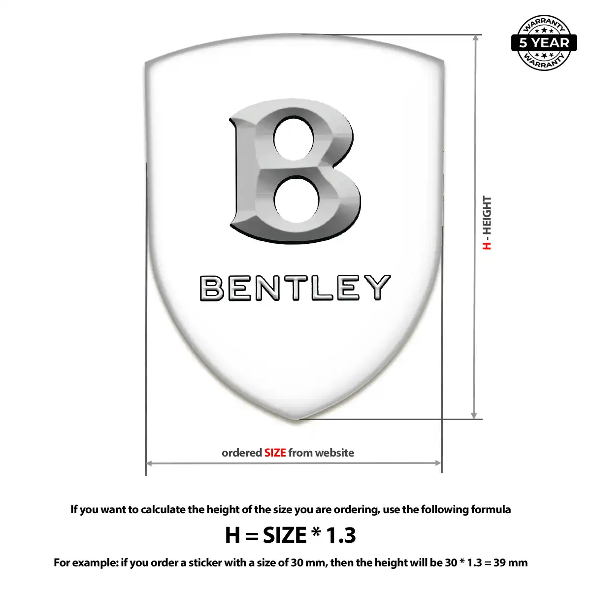 Bentley Automotive Emblem Sticker Prestige Line