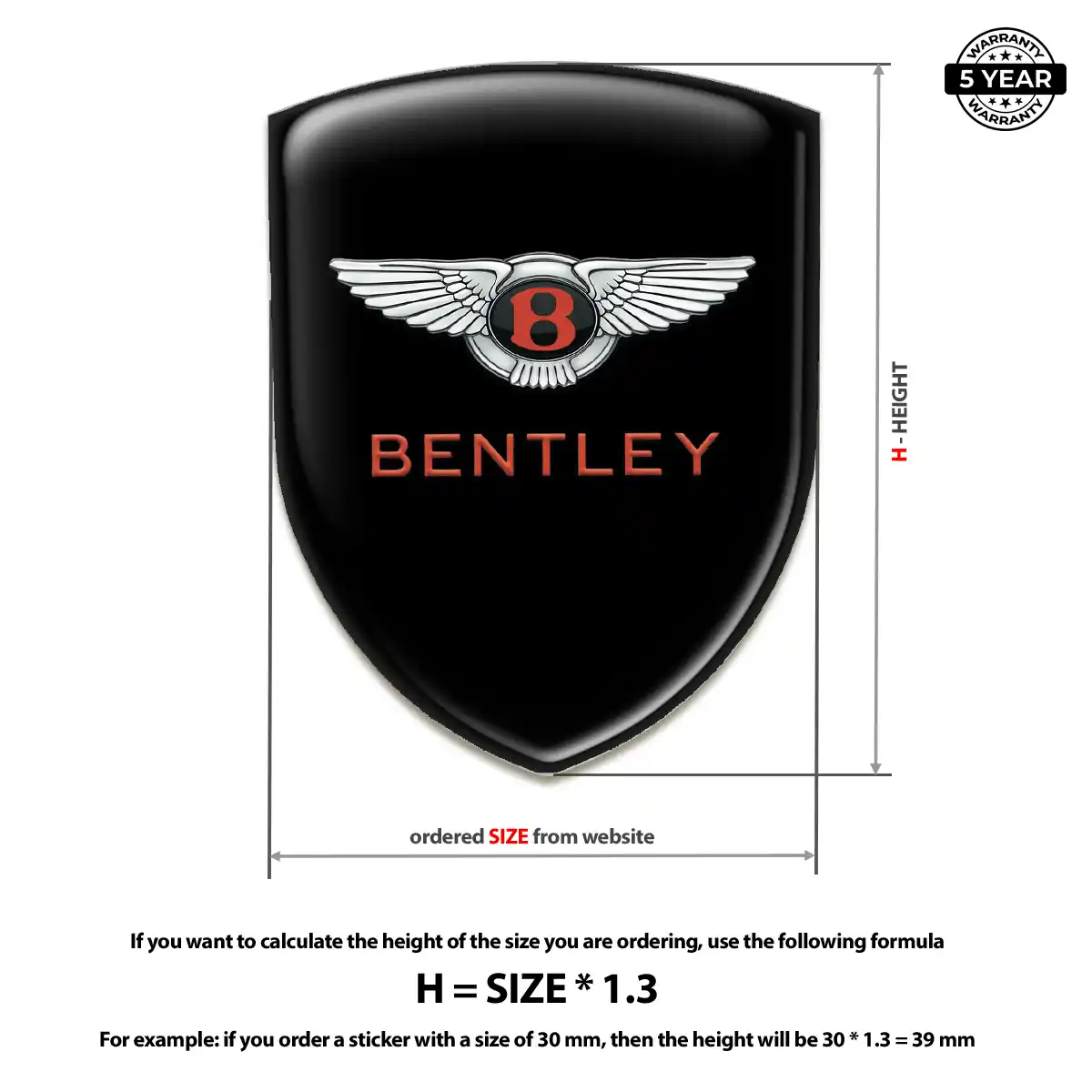 Bentley Automotive Emblem Sticker Resin Elite