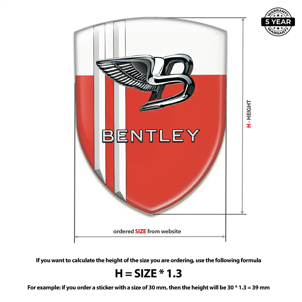 Bentley Automotive Emblem Sticker Resin Luxe