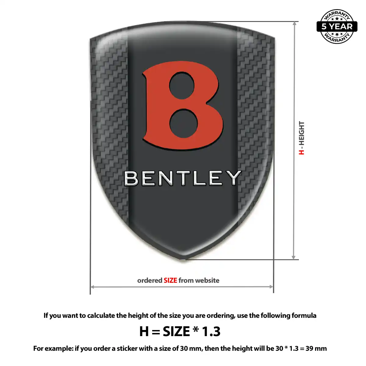 Bentley Automotive Logo Sticker Deluxe Edition