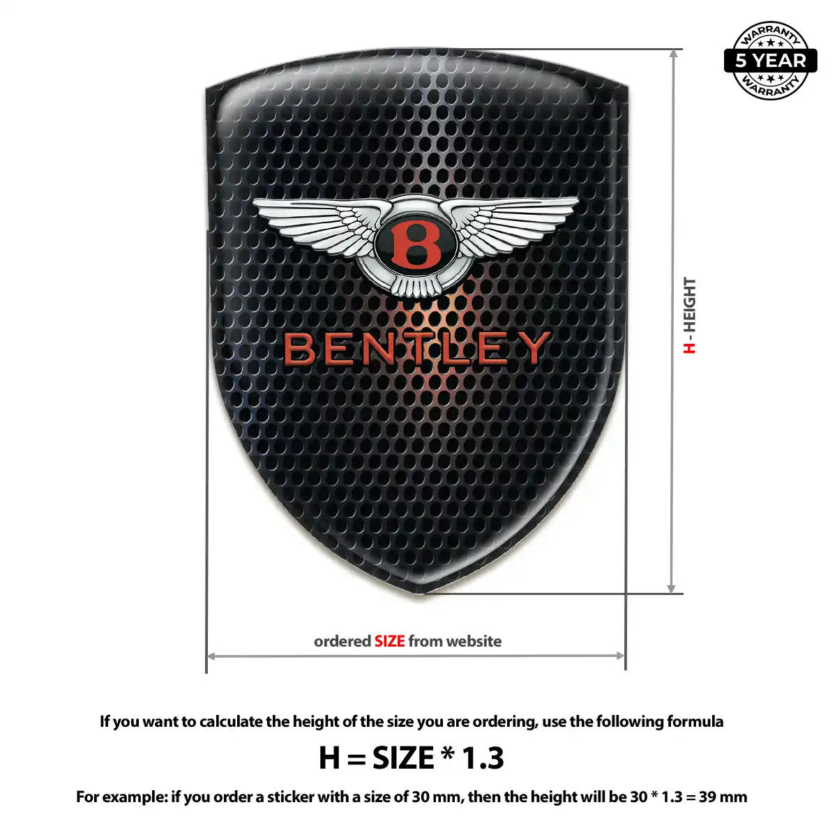 Bentley Automotive Logo Sticker Exterior Luxe