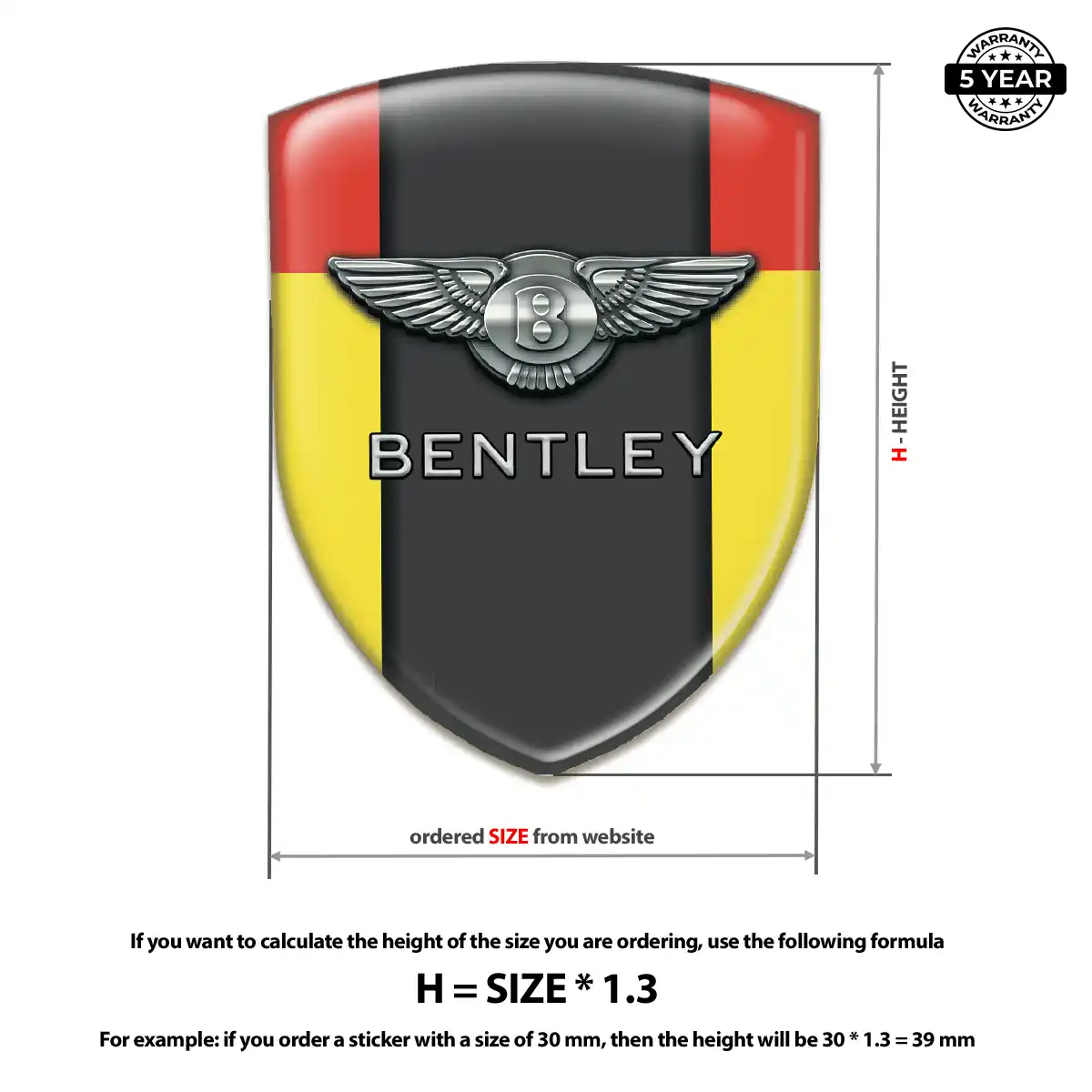 Bentley Automotive Logo Sticker Interior Elegance