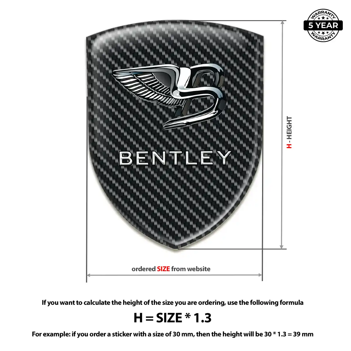 Bentley Automotive Logo Sticker Interior Luxe