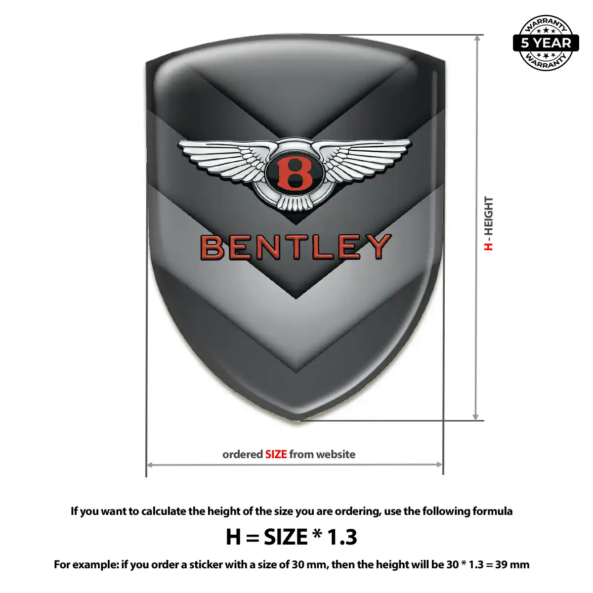 Bentley Automotive Logo Sticker Opulent Line