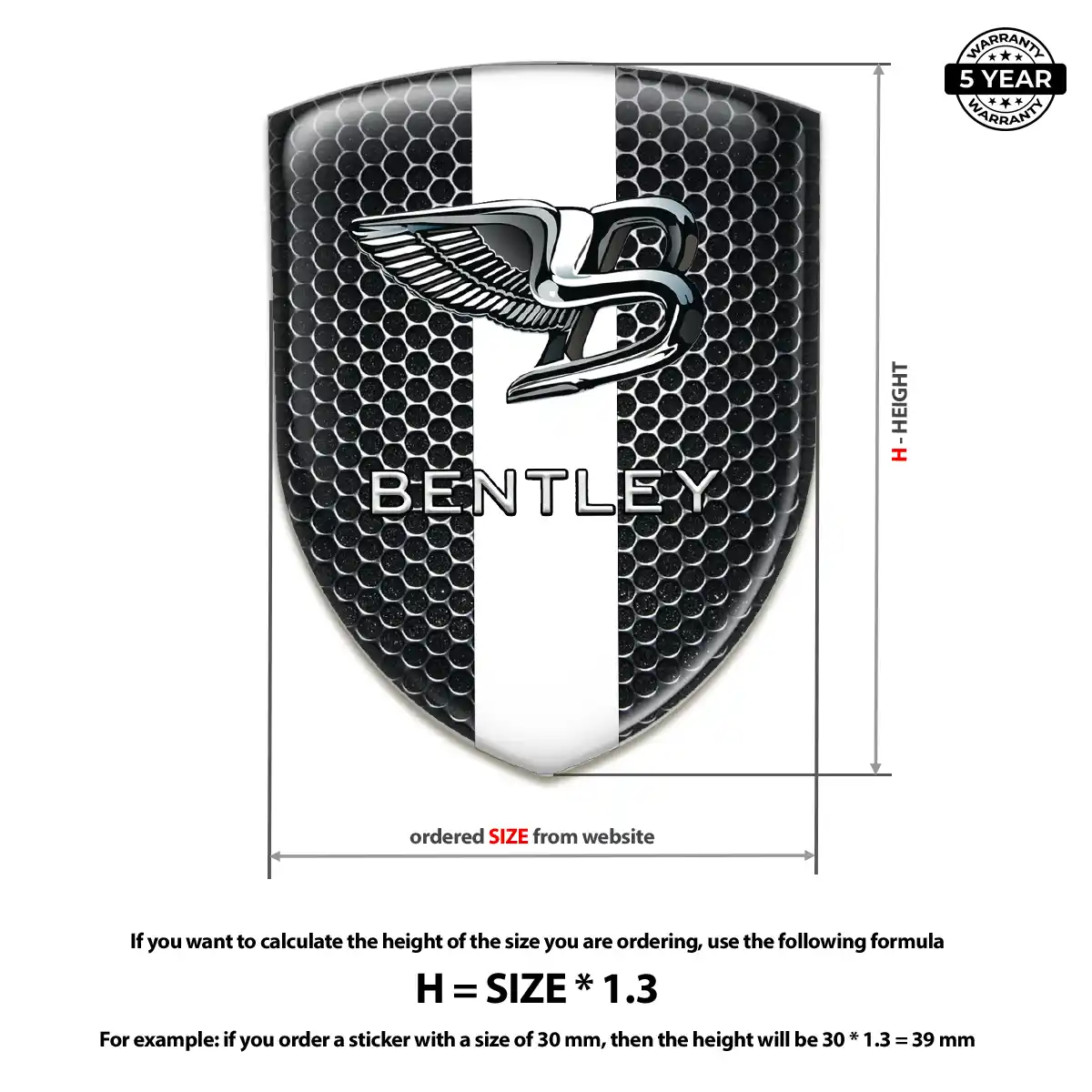 Bentley Automotive Logo Sticker Premium Dome