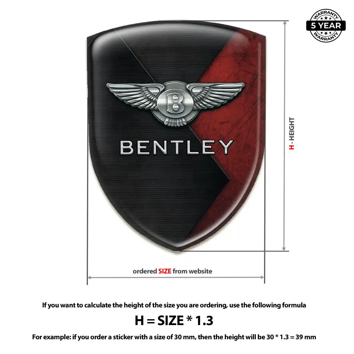 Bentley Automotive Logo Sticker Prestige Line