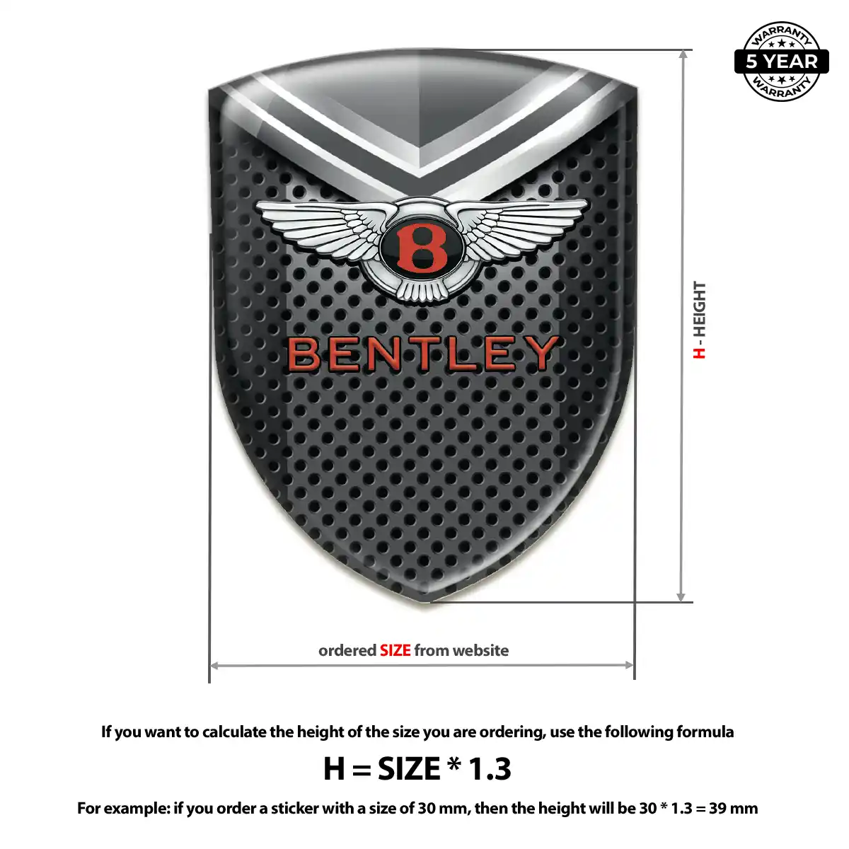 Bentley Automotive Logo Sticker Resin Elite