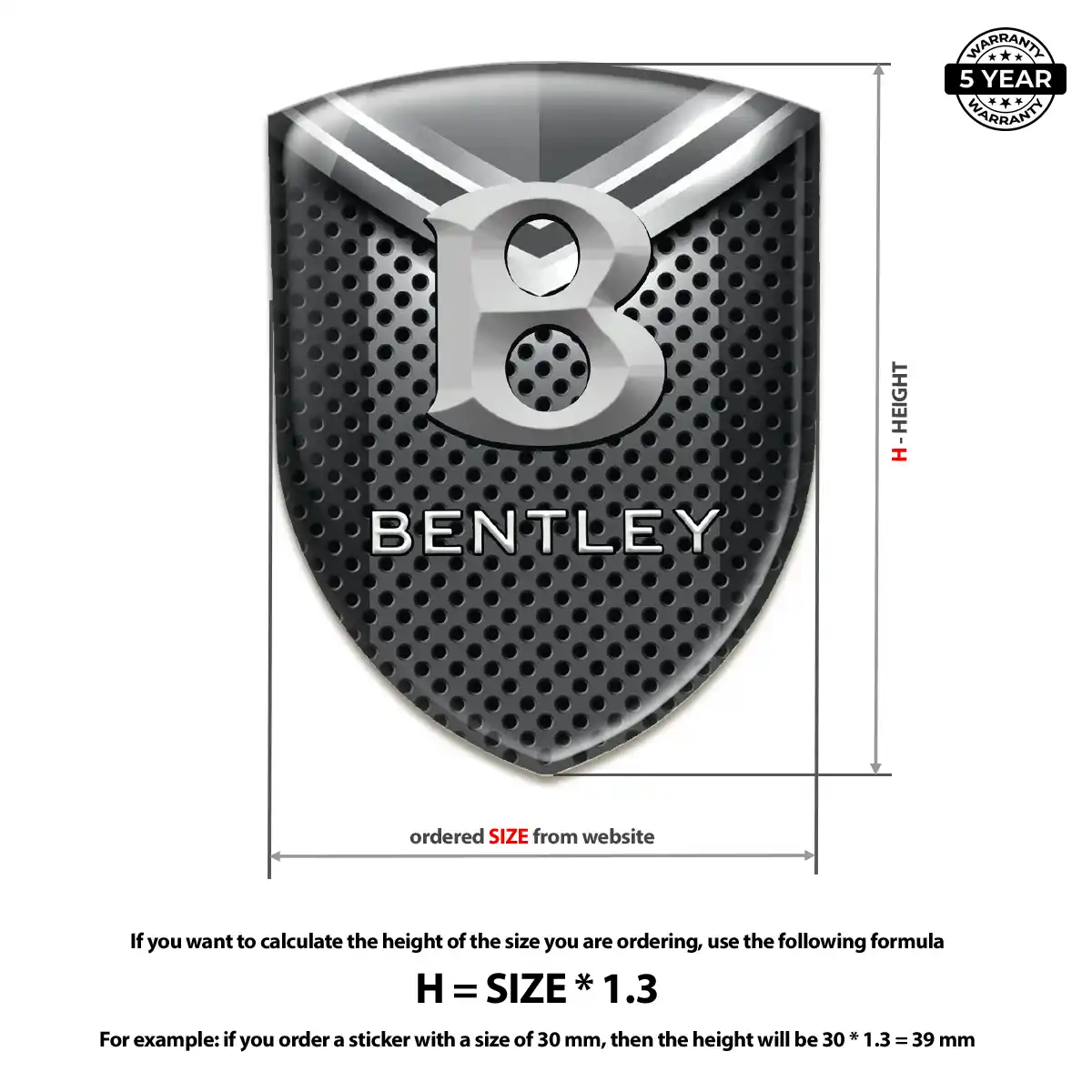 Bentley Automotive Resin Decal Cabin Style