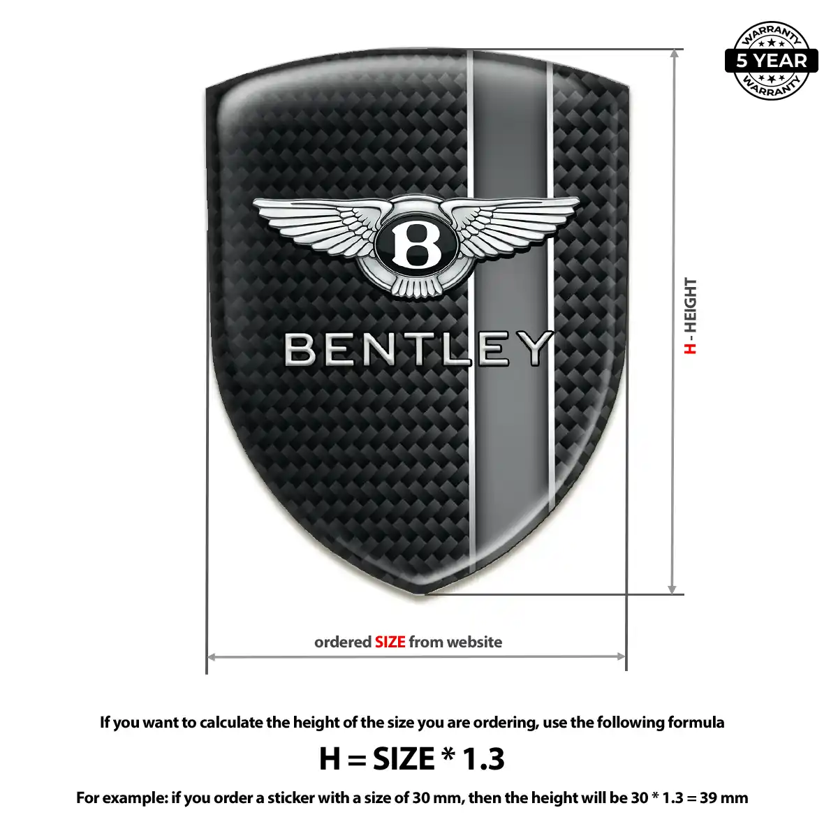Bentley Automotive Resin Decal Deluxe Edition