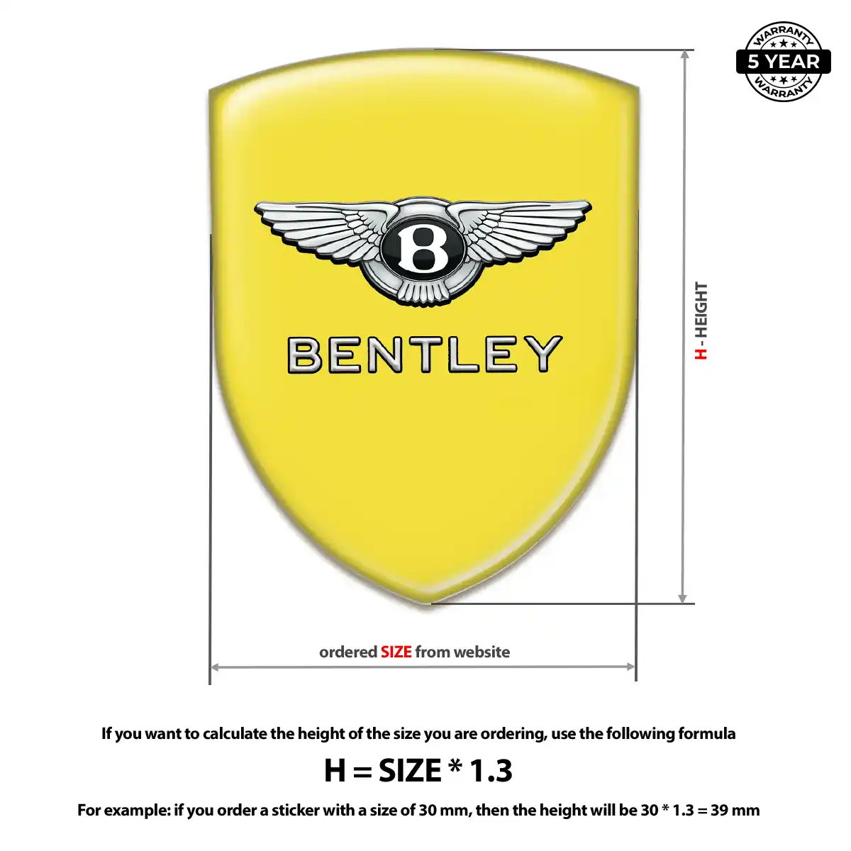 Bentley Automotive Resin Decal Performance Style