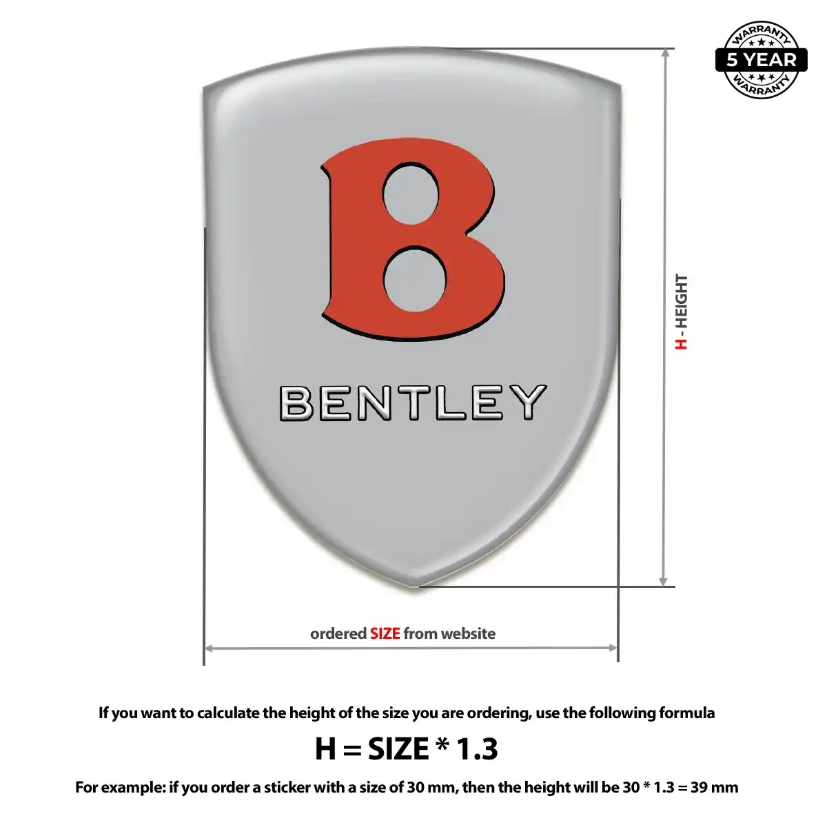 Bentley Automotive Resin Decal Prestige Line