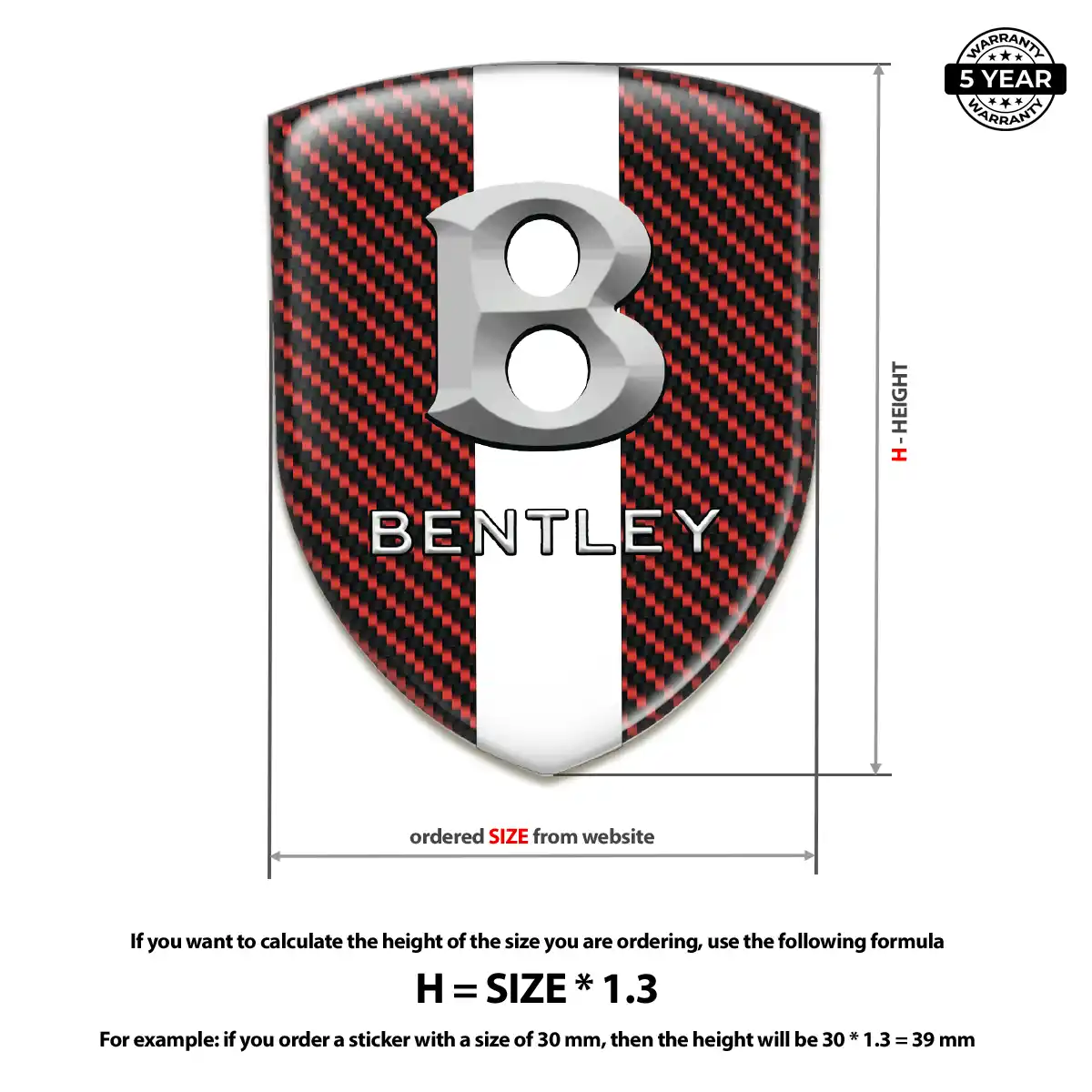 Bentley Automotive Resin Decal Prime Quality