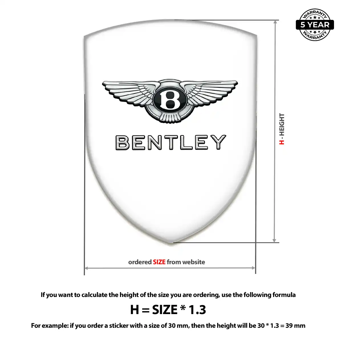Bentley Automotive Resin Decal Refined Design