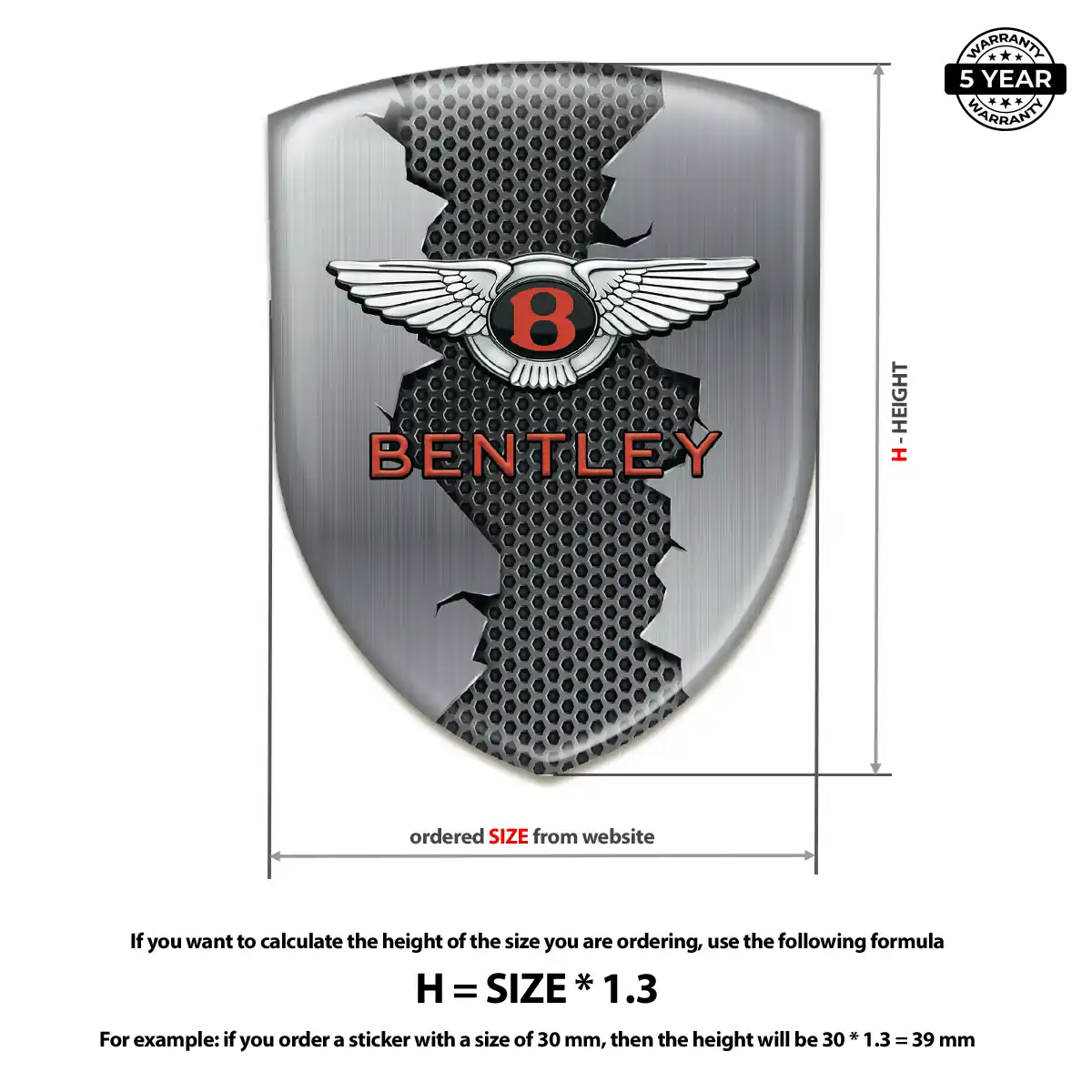 Bentley Automotive Resin Decal Signature Grade