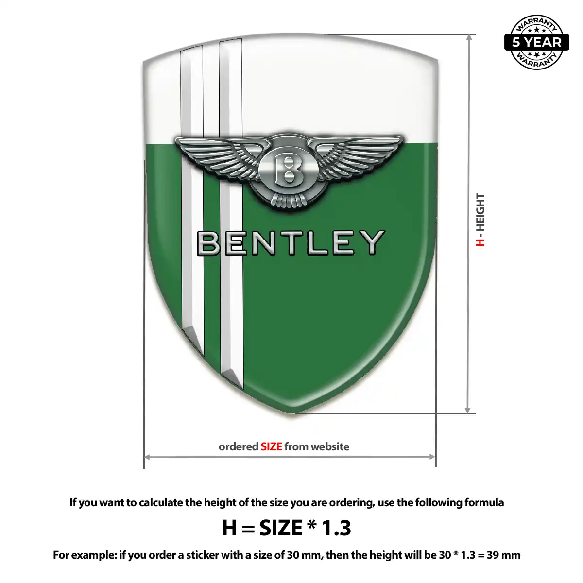 Bentley Automotive Resin Decal Sleek Style