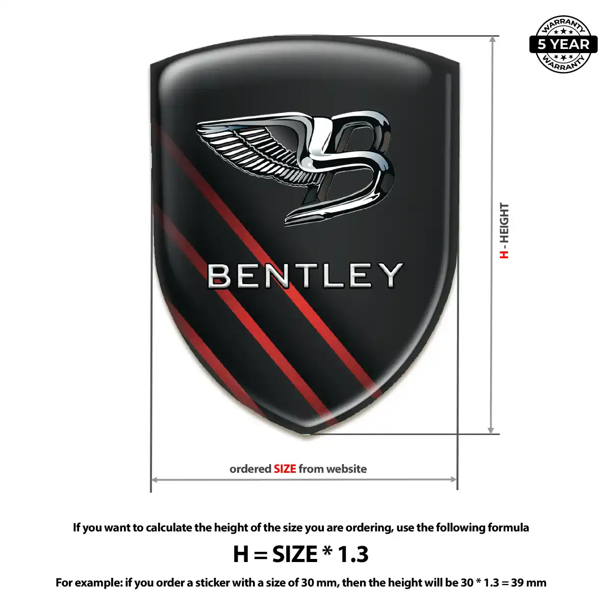 Bentley Car Badge Sticker Cabin Style