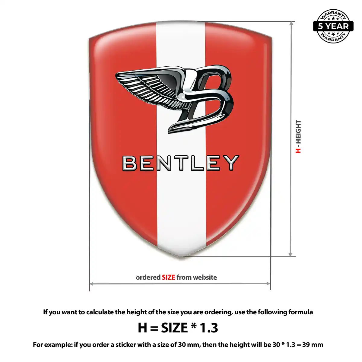 Bentley Car Badge Sticker Deluxe Edition