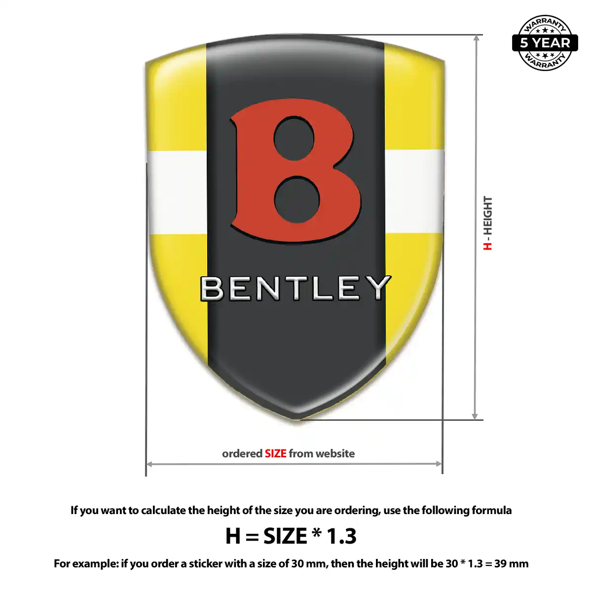 Bentley Car Badge Sticker Elite Edition