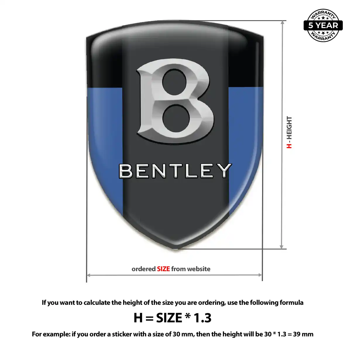 Bentley Car Badge Sticker Exterior Luxe