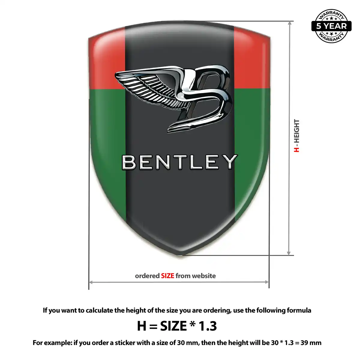 Bentley Car Badge Sticker Interior Elegance